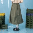 【MOSS CLUB】不對稱棉質工裝長裙(綠 咖 灰)