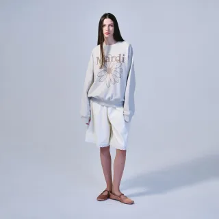 【MARDI MERCREDI】印花大學TEE 燕麥色 經典小雛菊 裸粉花 純棉 SWEATSHIRT FLOWERMARDI
