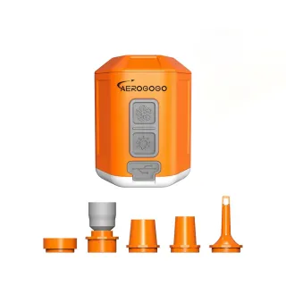 【Aerogogo】台灣總代理 GIGA PUMP 4.0 口袋幫浦 - 活力橘(充氣+抽氣+照明 三合一)