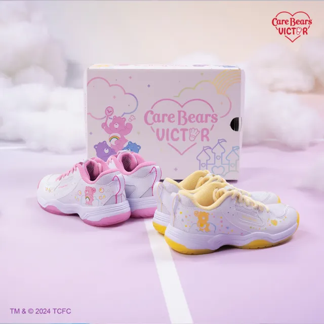 【VICTOR 勝利體育】VICTOR X Care Bears聯名系列羽球童鞋(A-CBCJR AE/AI 亮白/明黃 亮白/玫瑰晶粉)