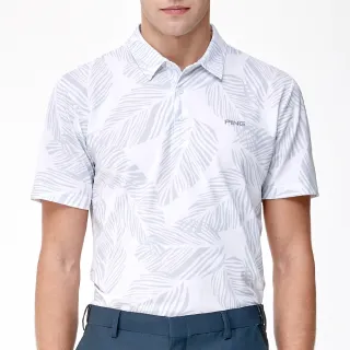 【PING】男款南洋風吸濕排汗抗UV短袖POLO衫-灰(GOLF/高爾夫球衫/PA24115-83)