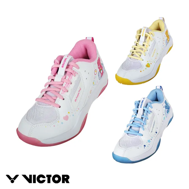 【VICTOR 勝利體育】VICTOR X Care Bears聯名系列羽球鞋(A-CBC AE/AI/AM 明黃/玫瑰晶粉/捲雲藍)