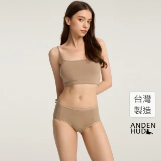 【Anden Hud】丹寧系列．高腰生理褲(原色棕-牛仔印標)