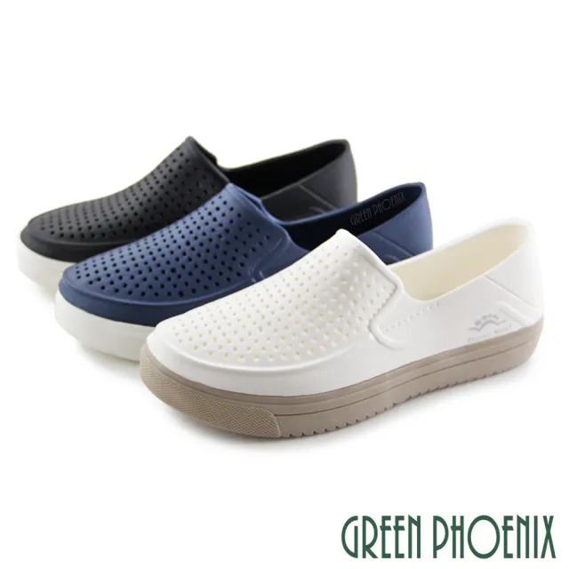 【GREEN PHOENIX 波兒德】男鞋 洞洞鞋 雨鞋 防水 水鞋 休閒鞋 便鞋 輕量(藍色、白色、黑色/39-44)