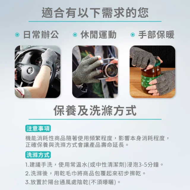 【Vital Salveo 紗比優】兩雙組半指手套 保暖手套 機能手套 止滑手套(機能材質/台灣製/保暖舒適)