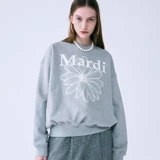 【MARDI MERCREDI】印花大學TEE 灰色 經典小雛菊 白花 純棉 TSHIRT FLOWERMARDI