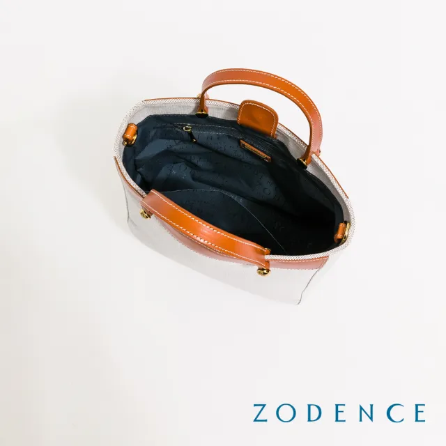 【ZODENCE 佐登司】DION德國帆布古典雙耳手提斜背方包-大(貴族白)