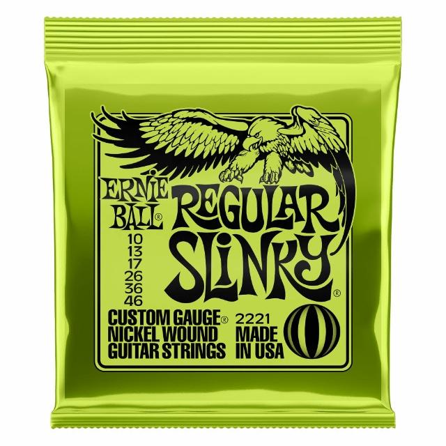 【ERNIE BALL】原廠美國製造 2221 SLINKY-NICKEL WOUND 鍍鎳 電吉他弦 10-46(公司貨保證)