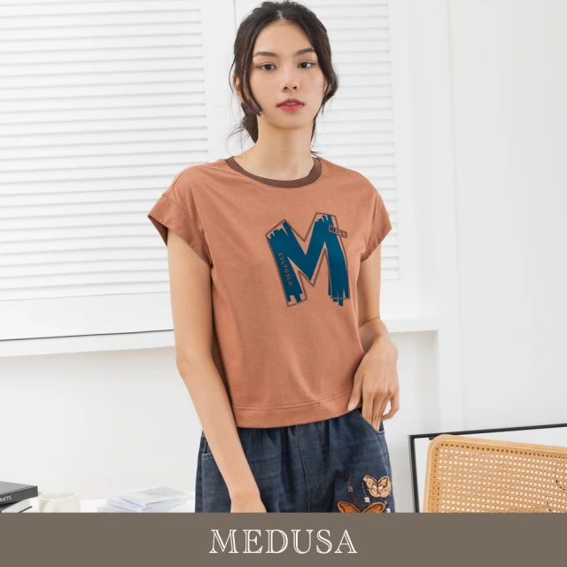 MEDUSA 曼度莎 現貨-塗鴉M字休閒T恤（M-XL）｜女休閒上衣 短袖T恤 短袖上衣(305-58701)