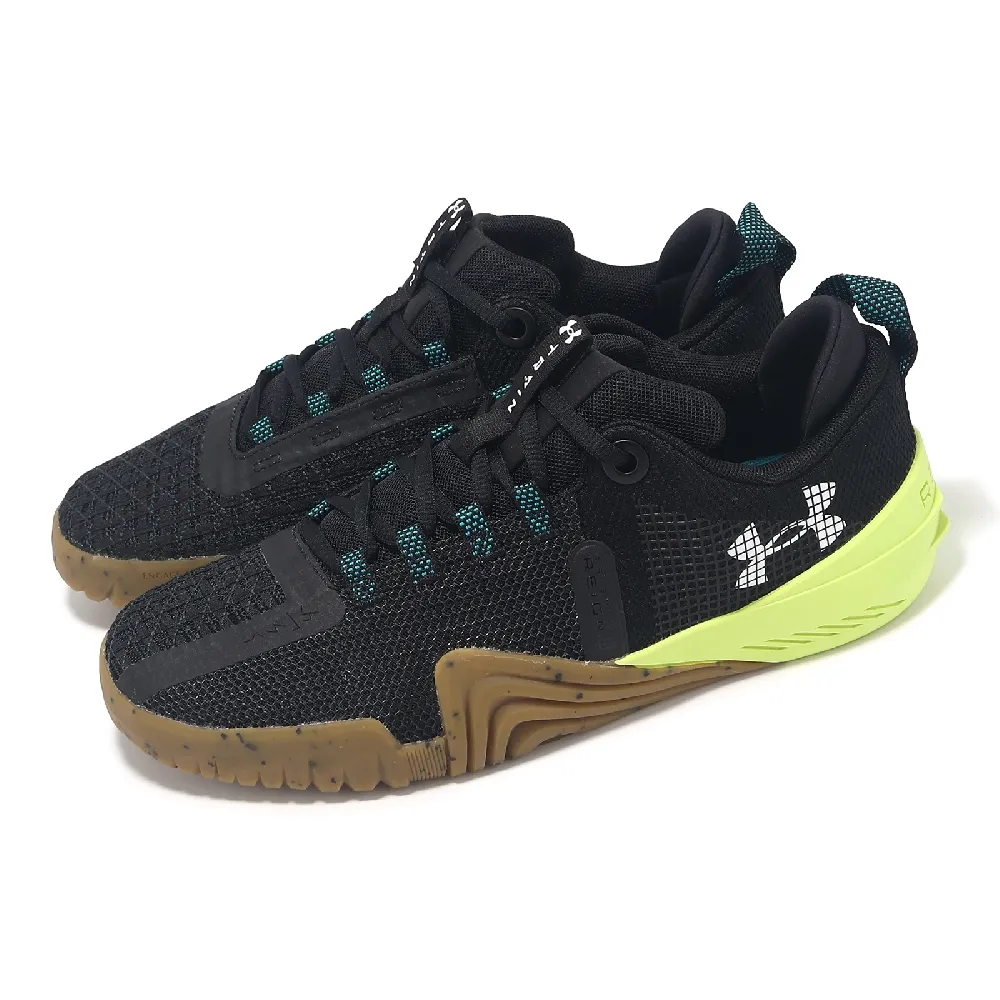 【UNDER ARMOUR】訓練鞋 TriBase Reign 6 男鞋 黑 綠 緩震 穩定 UA(3027341002)