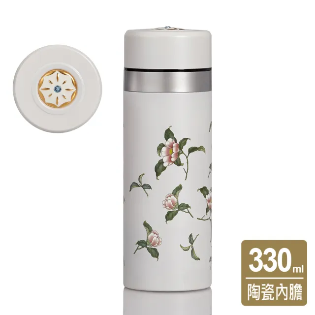 【乾唐軒】吉星花神保溫杯  330ml(鎏金+水晶/ 2色)