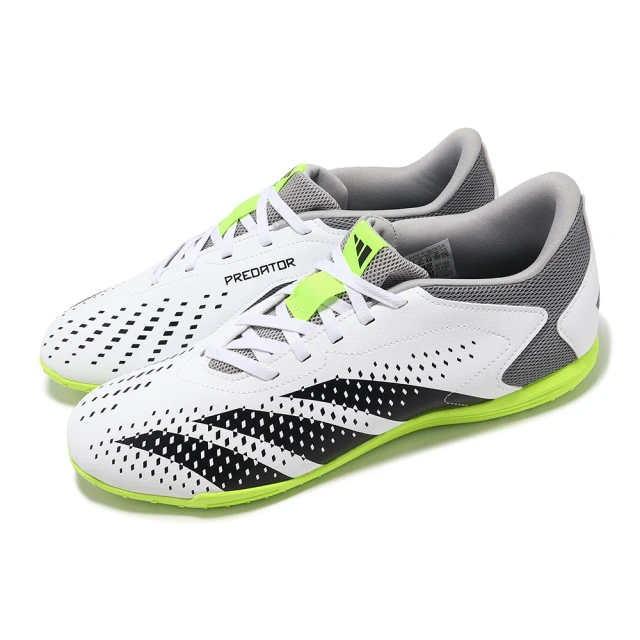 adidas 愛迪達 足球鞋 Predator Accuracy.4 IN SAL 男鞋 灰 黑 綠 室內 運動鞋 愛迪達(GY9986)