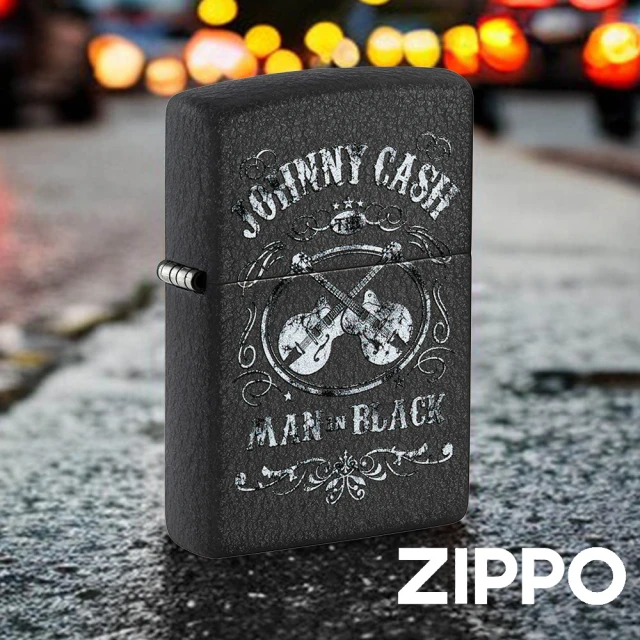 Zippo 強尼·凱許-黑裂漆防風打火機(美國防風打火機)