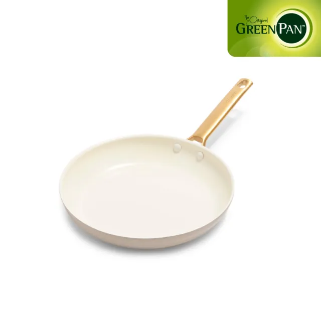 【GreenPan】鑽石陶瓷塗層不沾平煎鍋 PADOVA 24cm 奶茶棕(不含蓋/不挑爐具/不沾鍋/陶瓷/洗碗機適用)