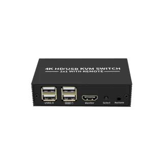 【LineQ】HDMI KVM Switch 2x1 4K@60Hz 2埠電腦切換器 B201A