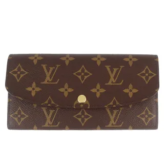 【Louis Vuitton 路易威登】Monogram經典LV花紋帆布壓扣長夾(M60697/紫色)