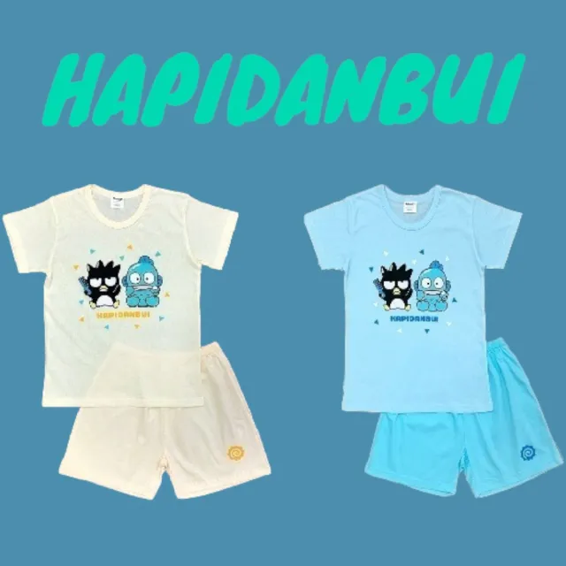 【SANRIO 三麗鷗】人魚漢頓男童純棉短袖套裝-兩色任選(酷企鵝、人魚漢頓-HAPIDANBUI)