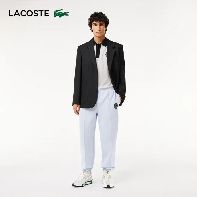 【LACOSTE】男裝-L.12.12 Lacoste徽章短袖Polo衫(白/黑配色)