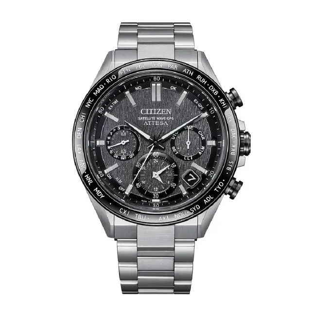 【CITIZEN 星辰】太空髮絲面盤鈦金屬光動能GPS對時錶/44.6mm(CC4058-67X)