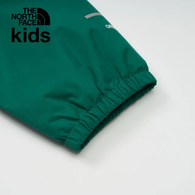 【The North Face 官方旗艦】北面兒童綠色防水DryVent防水透氣保暖連帽衝鋒衣｜873SNL1