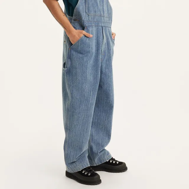 【LEVIS】Skateboarding 男寬鬆OVERALL丹寧牛仔吊帶褲/微彈 熱賣單品 A2092-0005