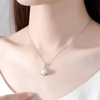 【KT DADA】包包 S925純銀項鍊 女生項鍊 珍珠項鍊女 鎖骨項鍊  天然珍珠項鍊 抗過敏項鍊  