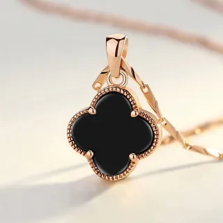 【KT DADA】交換禮物 包包 純銀項鍊 項鍊 瑪腦項鏈 四葉草項鍊 飾品 女生項鍊 項鏈女 精品項鍊 女朋