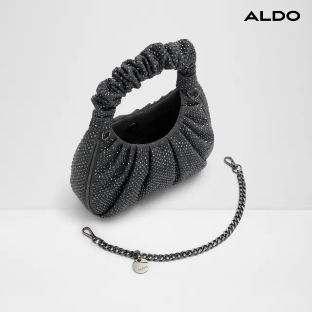 【ALDO】IVALIA-時尚水鑽鉚釘設計手提包(深灰色)