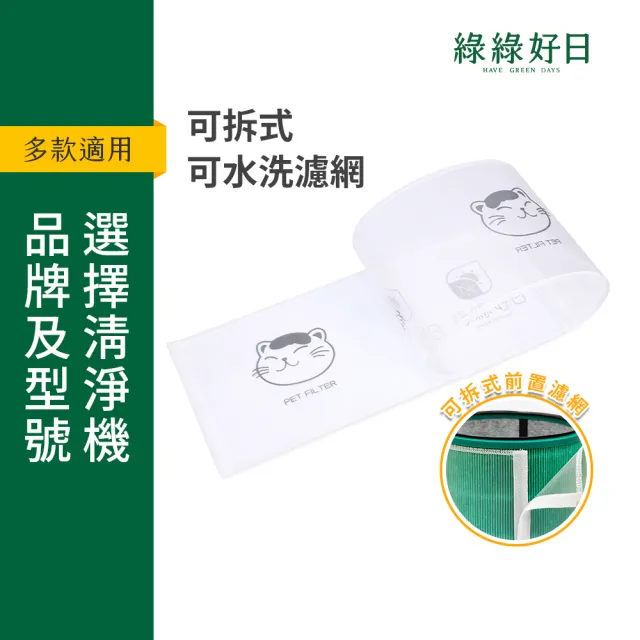 【綠綠好日】適用 Philips飛利浦 AC0819 AC0850 AC3033 前置寵物濾網 3入