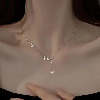 【KT DADA】包包 項鍊 925 純銀項鍊 新娘飾品 女生項鍊 小香項鍊 寶石項鍊 精品 不過敏 日系項鍊  好