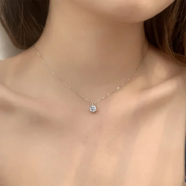 【MoonDy】女生項鍊 莫桑鑽石項鍊 925純銀項鍊 百搭吊墜 小眾設計珠寶 飾品 伴娘禮物 不 