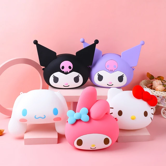 SANRIO 三麗鷗 卡通系列元氣大頭造型外出隨身小包包-大款式(平輸品)