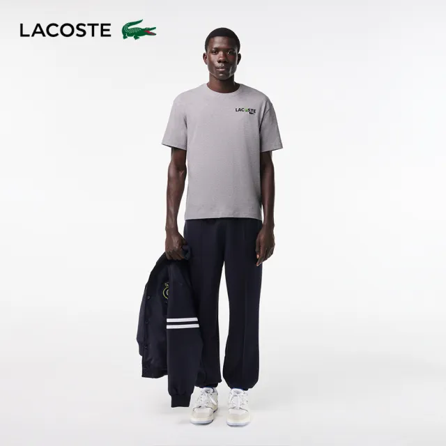 【LACOSTE】男裝-重磅棉質漫畫印花短袖T恤(灰色)