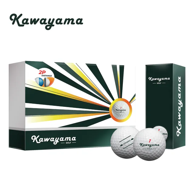 台灣製Kawayama GOLF川山高爾夫球-桿桿好系列-2層球(1打12顆)