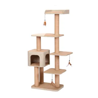【Petpals】麻布紙繩遊憩跳台-6層(貓跳台/貓窩/貓爬架/貓樹/貓咪跳台/貓抓柱)