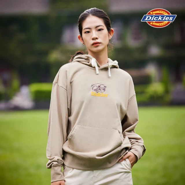 Dickies 男款沙色背面趣味大圖案印花休閒連帽大學T｜DK0A87KZCH1