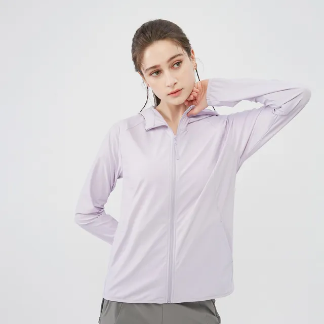 【GIORDANO 佐丹奴】女裝冰涼感抗UV防曬連帽外套 G-MOTION系列(85 淺藍紫)