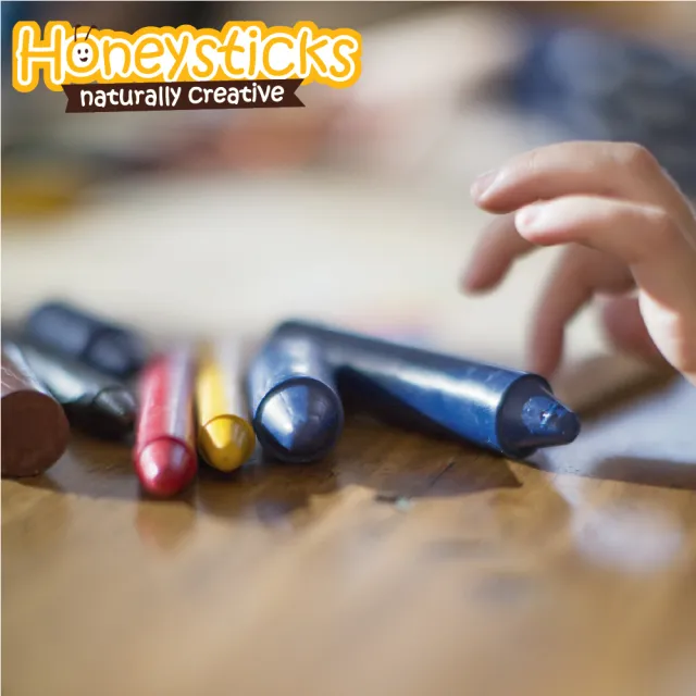 【HONEY STICKS】紐西蘭純天然蜂蠟無毒蠟筆-1-3歲以上幼童適用(6色高胖型＋12色矮胖型)