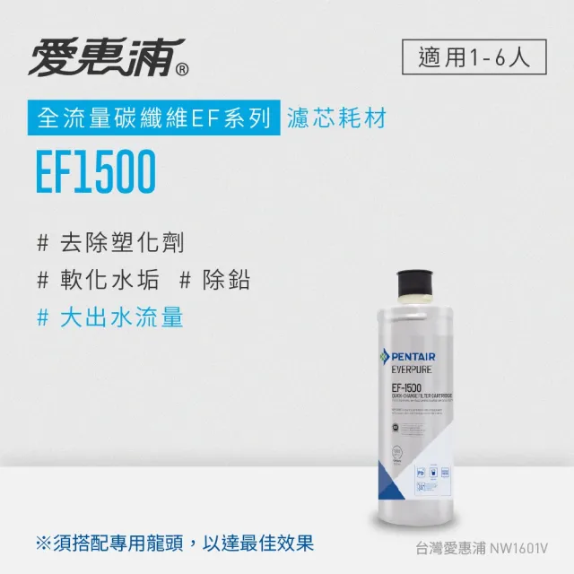 【EVERPURE 愛惠浦】EF1500碳纖活性碳濾芯(DIY更換)