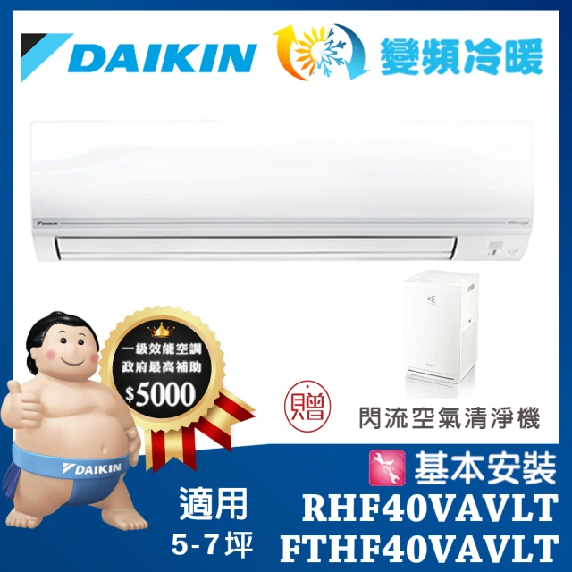 DAIKIN 大金 經典V系列5-7坪變頻冷暖分離式冷氣FTHF40VAVLT/RHF40VAVLT