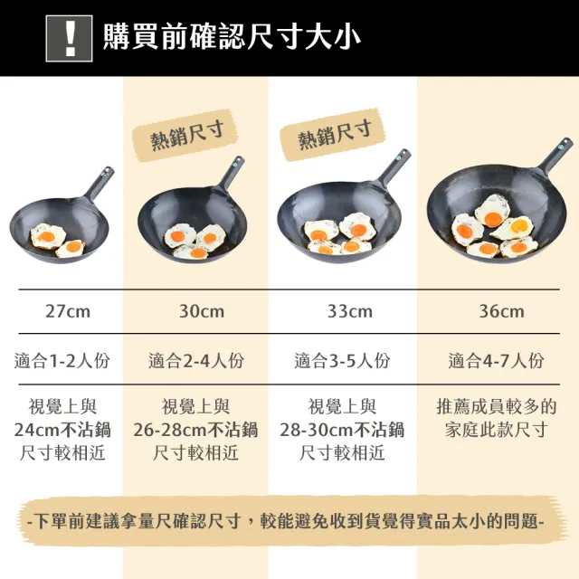 【山田工業所】鐵柄中式炒鍋 中華鍋 中華炒鍋 日本鐵鍋 片手鍋 單柄鍋 27cmx1.2mm