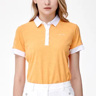 【PING】女款透氣吸濕排汗高爾夫短袖POLO衫-橘(GOLF/高爾夫球衫/RA24111-25)