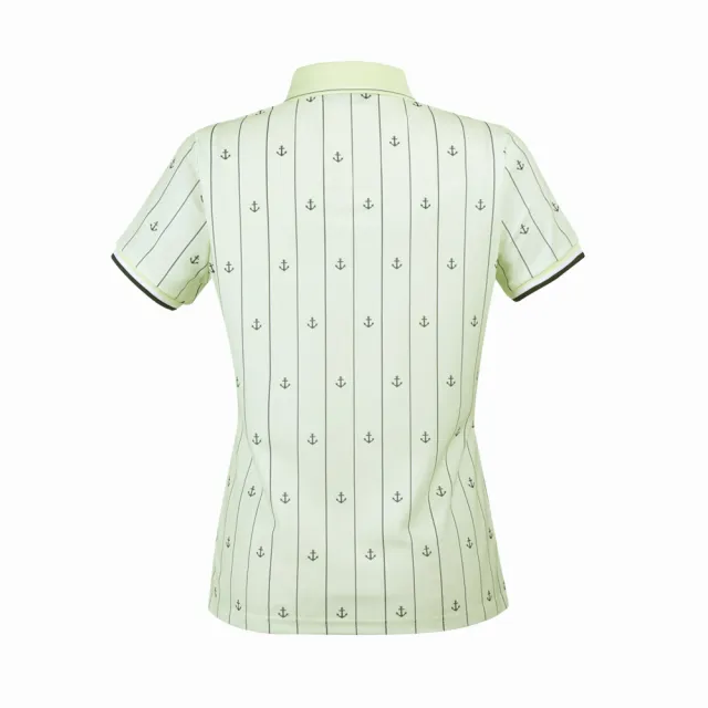 【PING】女款直條海錨吸濕排汗抗UV短袖POLO衫-綠(GOLF/高爾夫球衫/RA24107-43)