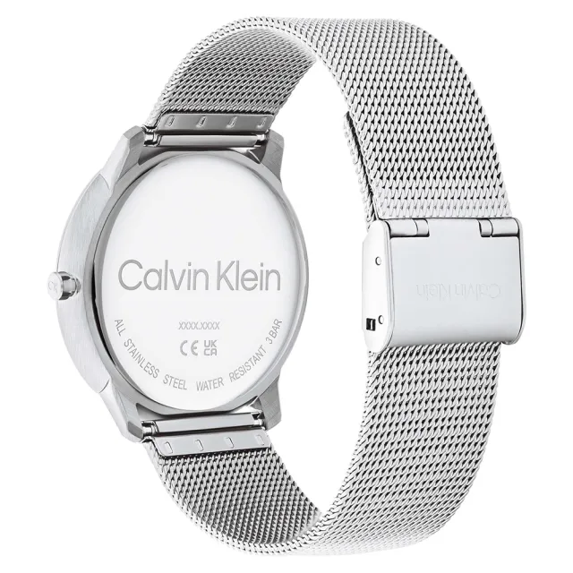 【Calvin Klein 凱文克萊】CK 大LOGO面盤時尚米蘭帶手錶-40mm/銀(CK25200027)