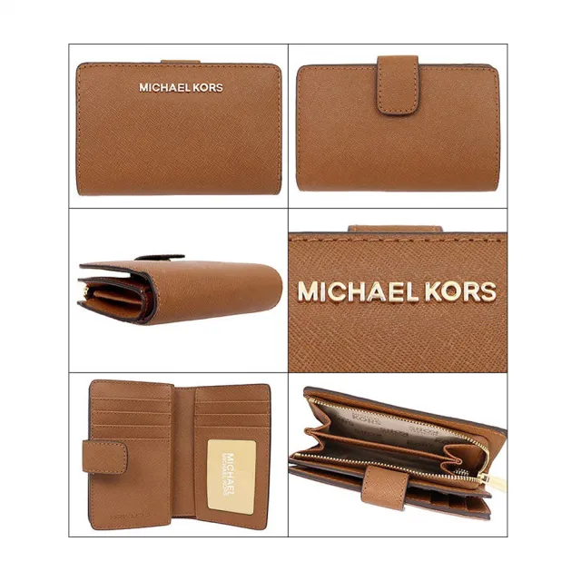 【Michael Kors】Jet set系列簡約皮革中夾(35F7GTVF2L/35F8GTVF2B)