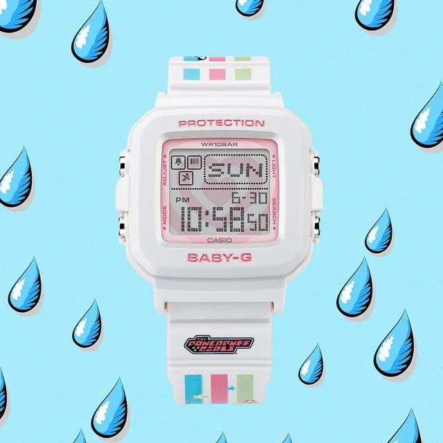 【CASIO 卡西歐】BABY-G X 飛天小女警聯名電子錶(BGD-10KPP-7)