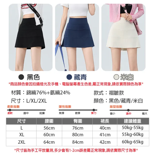 【TengYue】高腰運動防走光A字短裙 網球裙 (百摺裙 瑜珈褲裙 運動短褲裙 高爾夫裙)