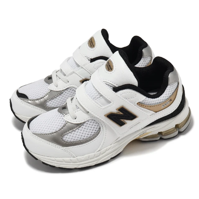 NEW BALANCE 休閒鞋 2002R 中童 寬楦 黑 白 魔鬼氈 小朋友 千禧跑鞋 NB(PV2002PS-W)