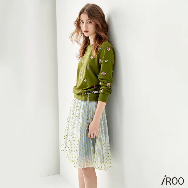 【iROO】幾何圓點紗裙
