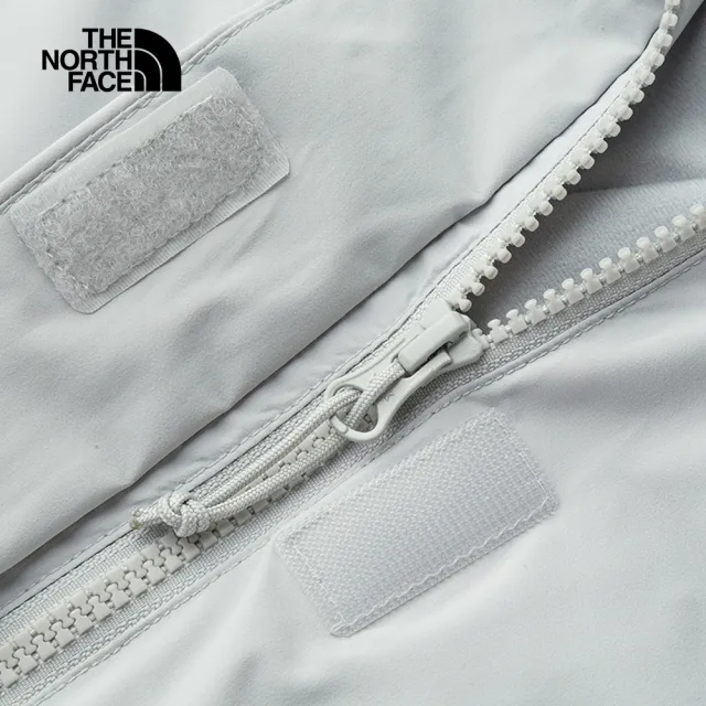 【The North Face 官方旗艦】北面女款灰色防風防潑水連帽外套｜89Y2A0M(薄外套/ 運動/風衣)